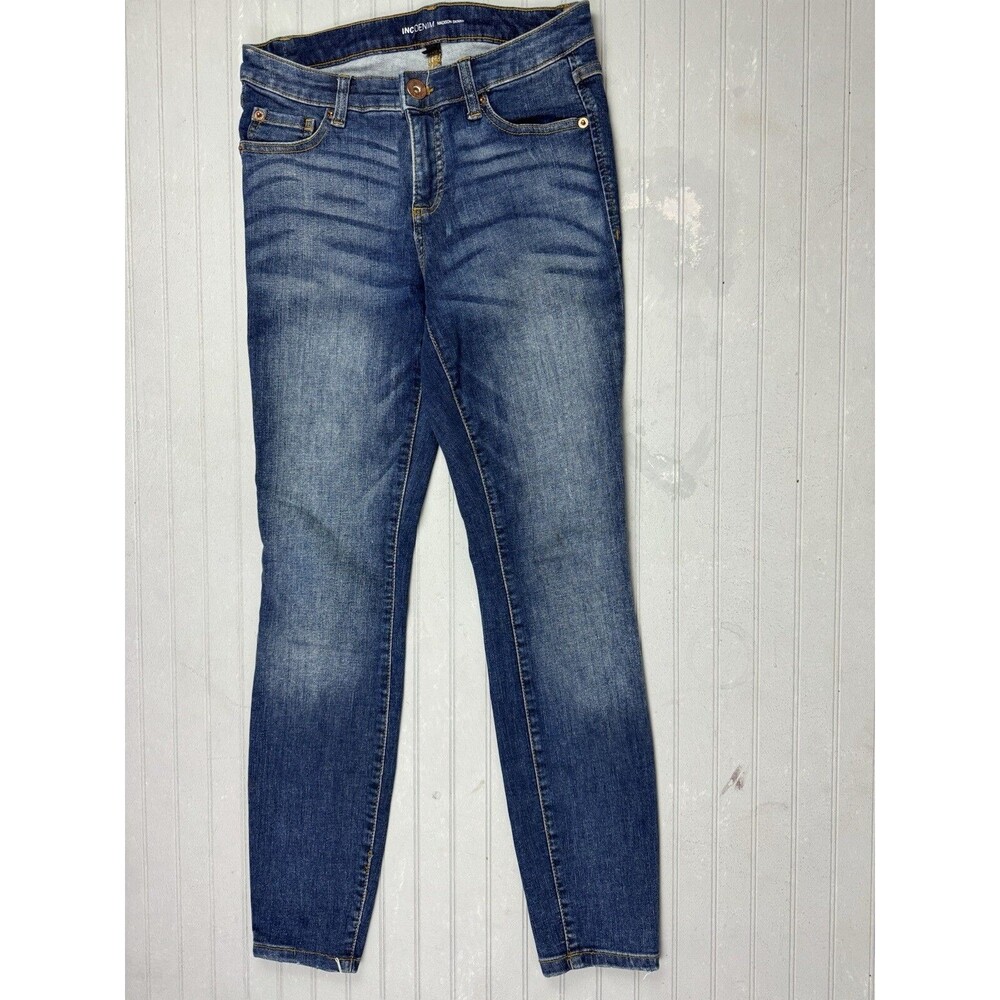 INC Jeans Size 4 27 Short Womens Jeans Madison Skinny Mid Rise Stretch Dark Wash